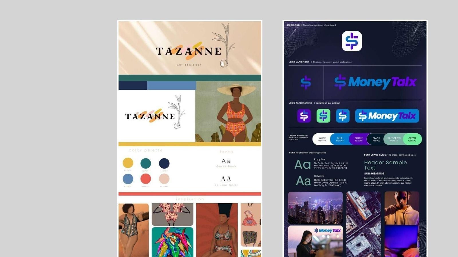 Tazanne & MoneyTalx brand identity
