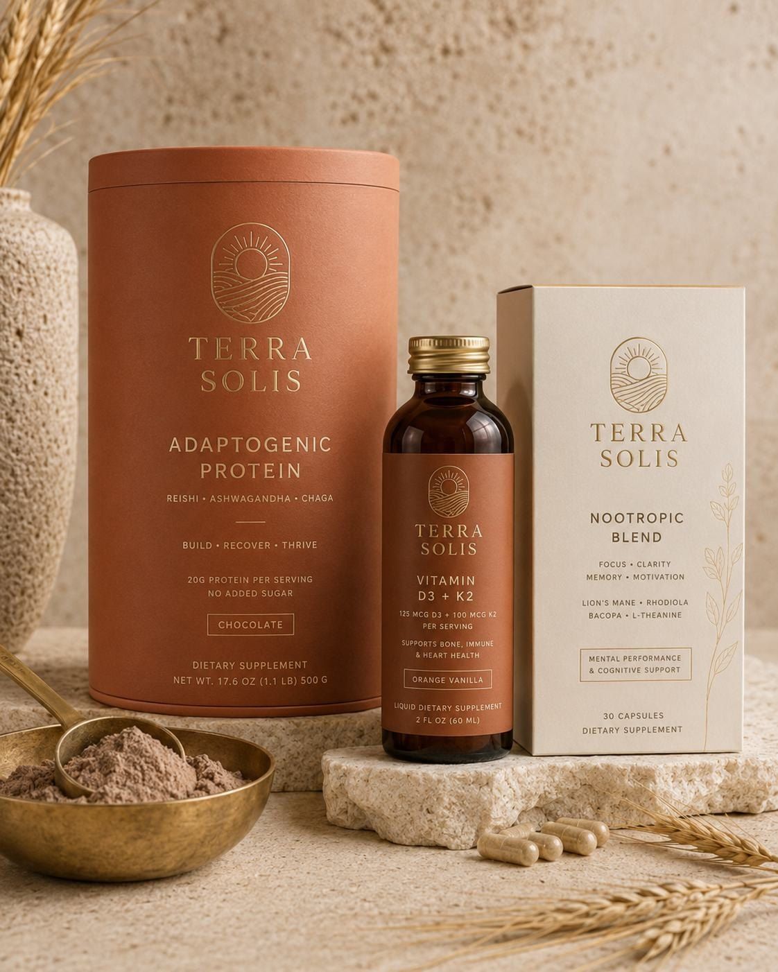 Terra Solis adaptogenic protein and tonic